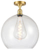 Innovations 516-1C-SG-G124-14-LED 1-Light Semi-Flush Mount, Satin Gold