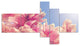 Magnolia Flowers on Sky Background, Floral Canvas Art Print, 60"x32", 5 panels
