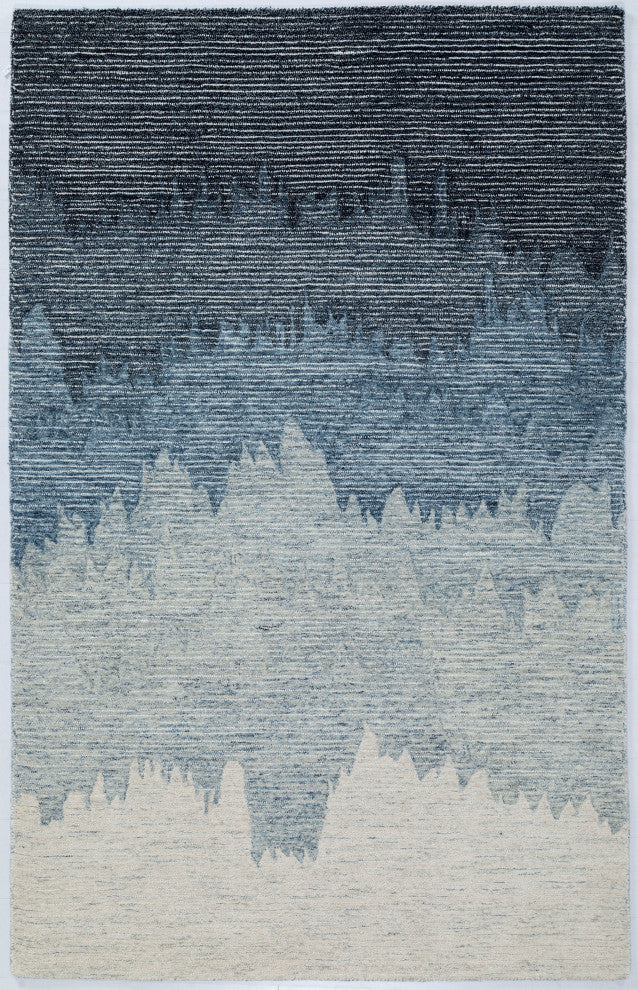 NuStory Surf Hand Tufted Abstract Area Rug in Blue, 5' X  8'