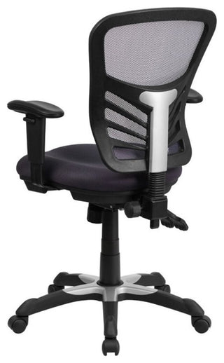 Pemberly Row Contemporary Mid Back Mesh Swivel Office Chair in Dark Gray