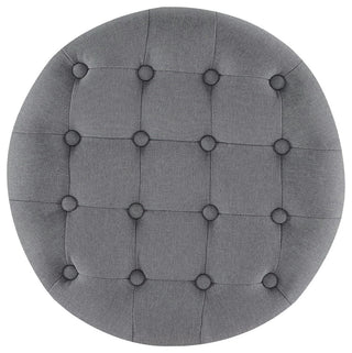 Storage Ottoman With Button Tufted Accents, Gray