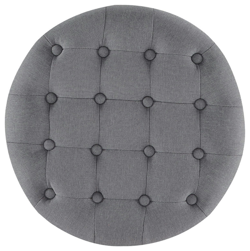 Storage Ottoman With Button Tufted Accents, Gray