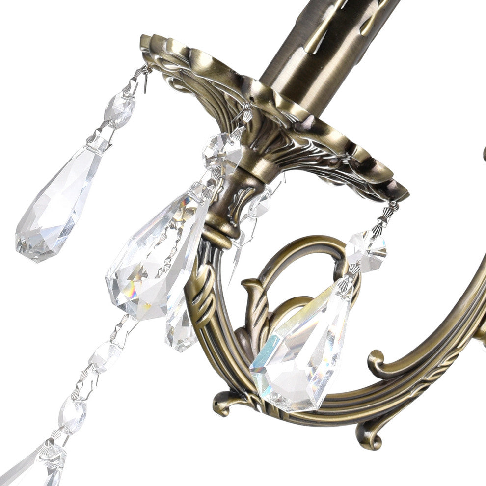 CWI Lighting Brass 2 Light Wall Sconce, With Antique Brass Finish