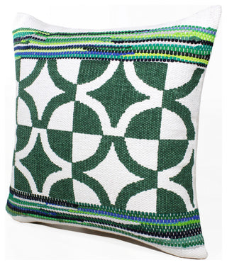 Boho Bordered Diamond Mosaic Textile Throw Pillow