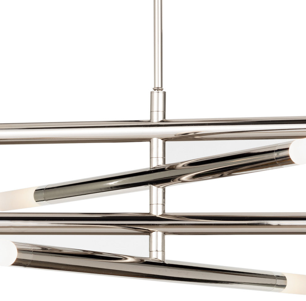 Wick Chandelier, Polished Nickel