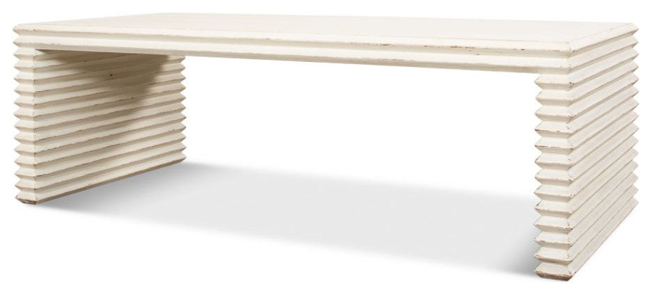 Stacked Cocktail Coffee Table Antique White