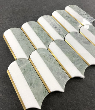 10 Pieces - 3.75" x 6" Marble Mosaic Wall & Floor Tile