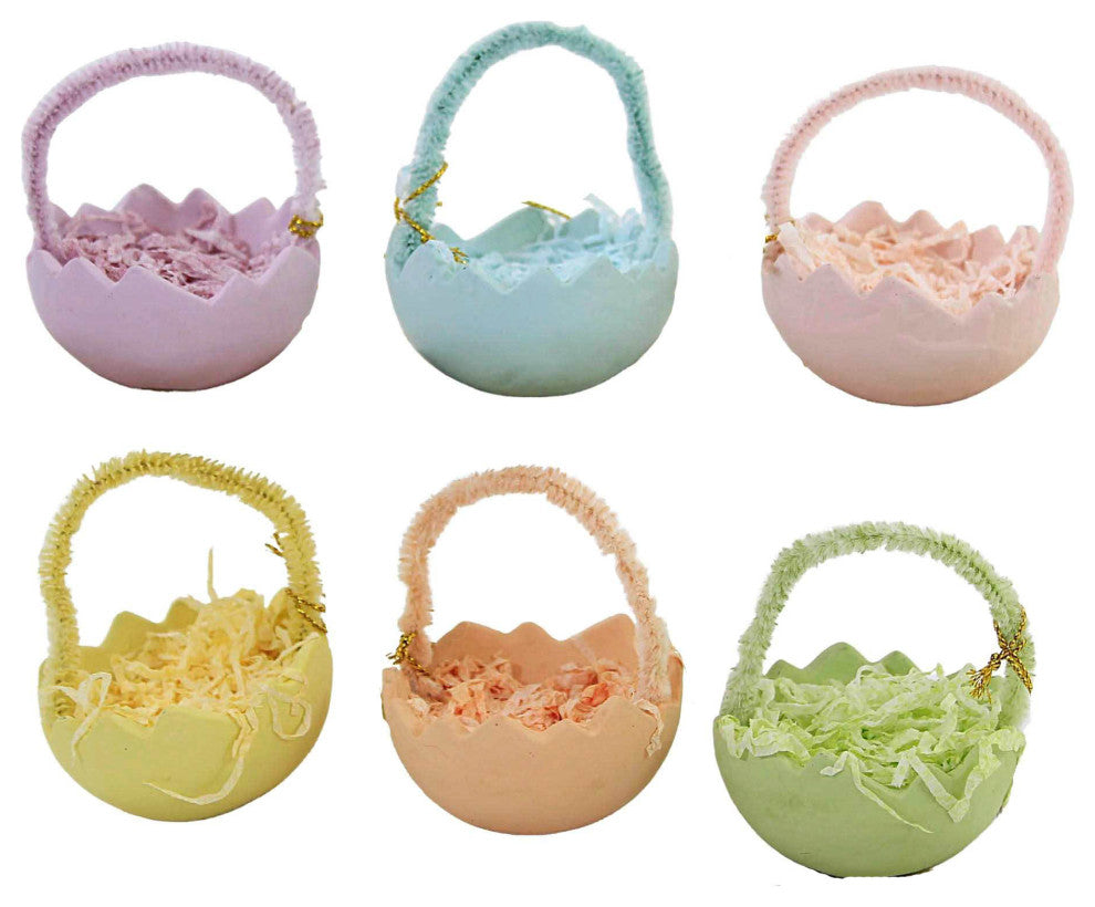 Holiday Cracked Egg Ornament Set/6 Easter Nesting Grass Tl1339