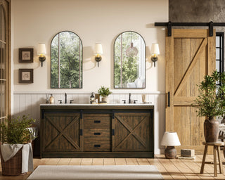 Home Living 72" Double Bathroom Vanity, Expresso