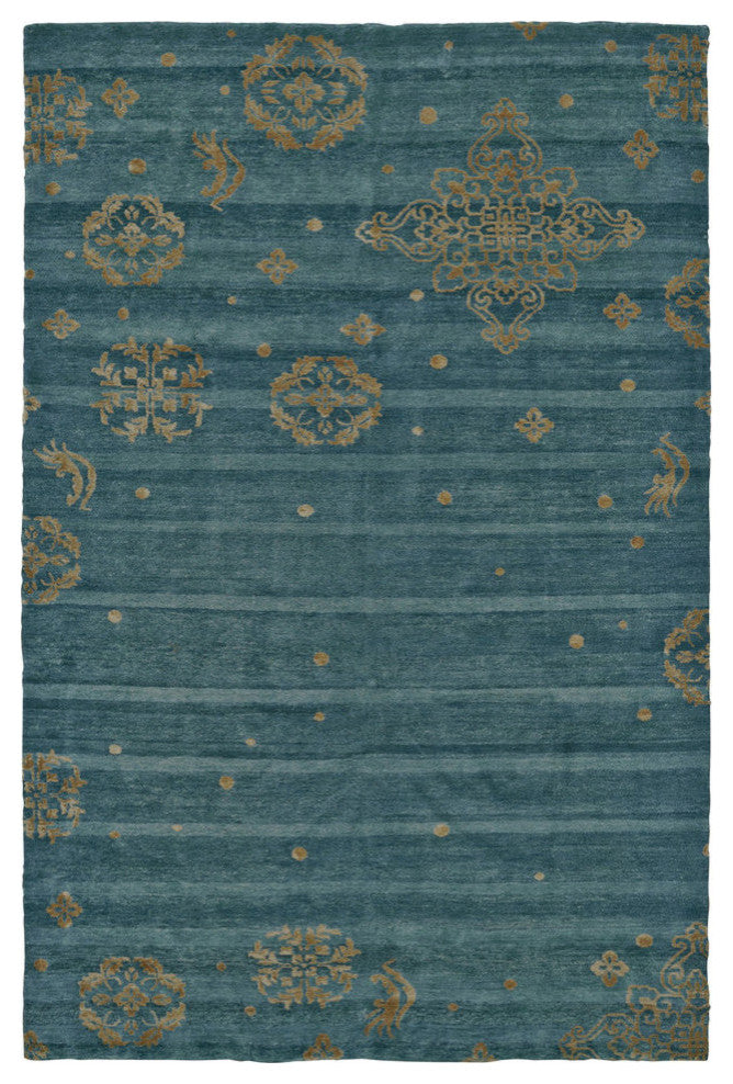 Weave & Wander Timeo Rug, Teal, 5'6"x8'6"