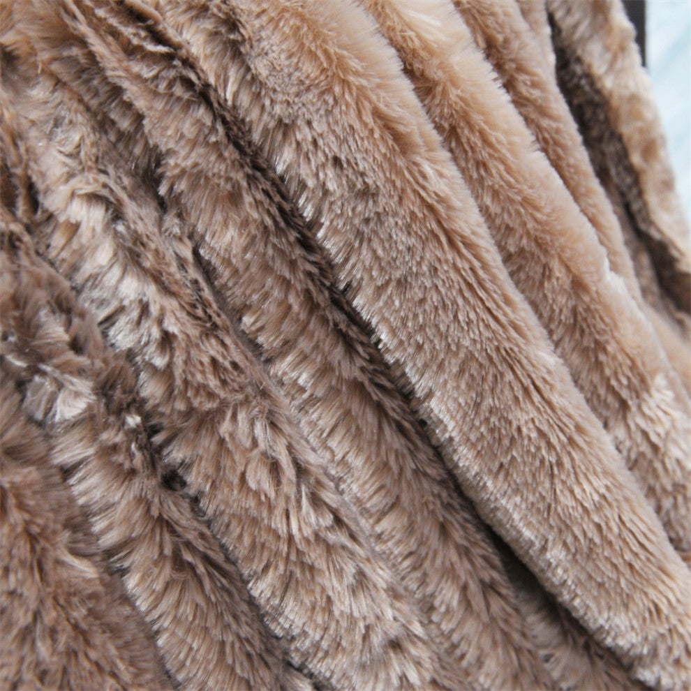 Double Sided Over-Sized Faux Fur Throw Blanket, Amphora, 70''''x80''''