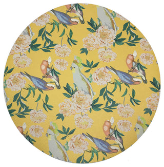 Peony Inspira Goldenrod 16" Round Pebble Placemats, Set of 4