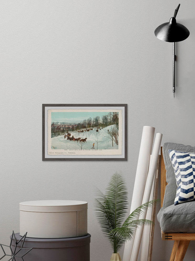"Mt. Royal Road in Winter" Framed Painting Print, 30"x20"