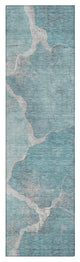 Machine Washable Indoor/Outdoor Chantille ACN1889 Teal 2'3" x 7'6" Runner Rug