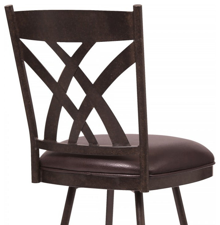 Dover 26" Counter Height Barstool, Auburn Bay and Brown Faux Leather