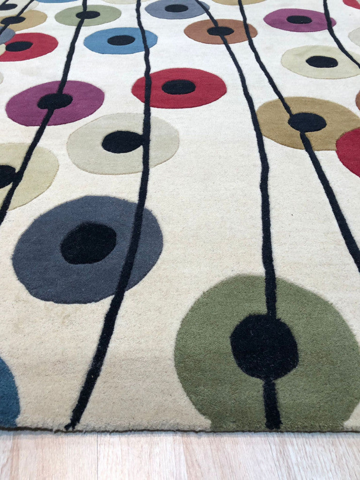MIX Transitional Stripe Modern Tufted Area Rug