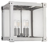 Forsyth, 4 Light, Flush Mount, Polished Nickel Finish, Clear Glass