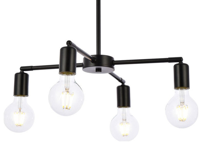 Caleb 4-Light Black Pendant