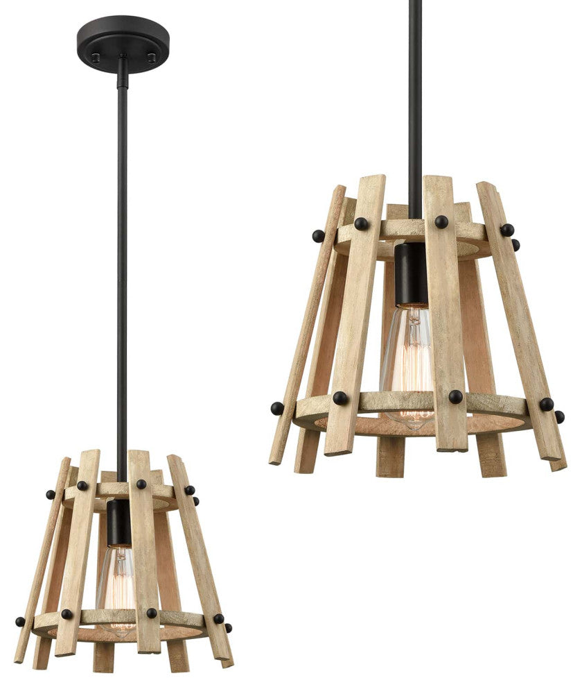 Farmhouse Wood Pendant Lighting for Kitchen Island