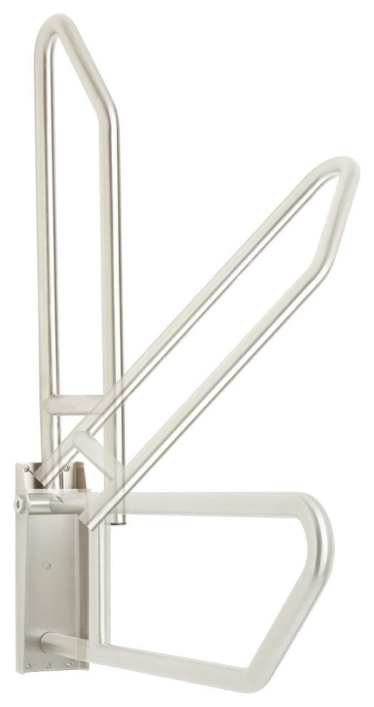 30" Swing-Up Bathroom Handicap Grab Bar, Satin Stainless