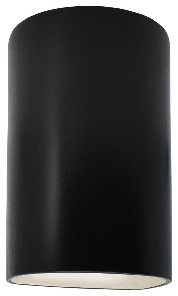 Ambiance, Small Cylinder, Open Top & Bottom Wall Sconce, Carbon Matte Black