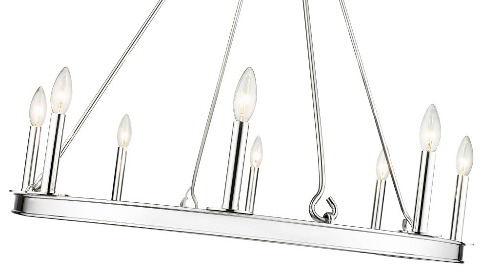 Zlite 482R-8PN 8-Light Chandelier, Polished Nickel