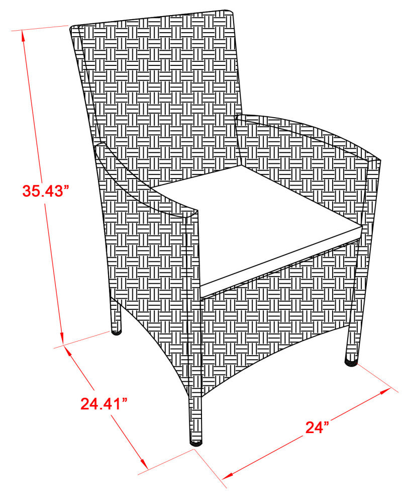 Hvlc153V Outdoor-Furniture Wicker Patio Chair In Cream Finish - Set Of 2