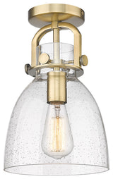 Innovations Newton Bell 1 8" Flush Mount Brushed Brass