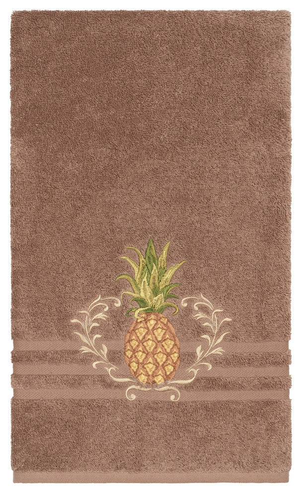Linum Home Textiles Welcome Embellished, Latte, Bath Towel, 4-Piece Set