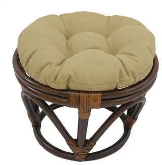 18" Round Spun Polyester Tufted Footstool Cushion, Sandstone