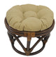 18" Round Spun Polyester Tufted Footstool Cushion, Sandstone