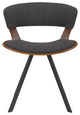 Ulric Wood and Metal Modern Dining Room Accent Chair, WALNUT