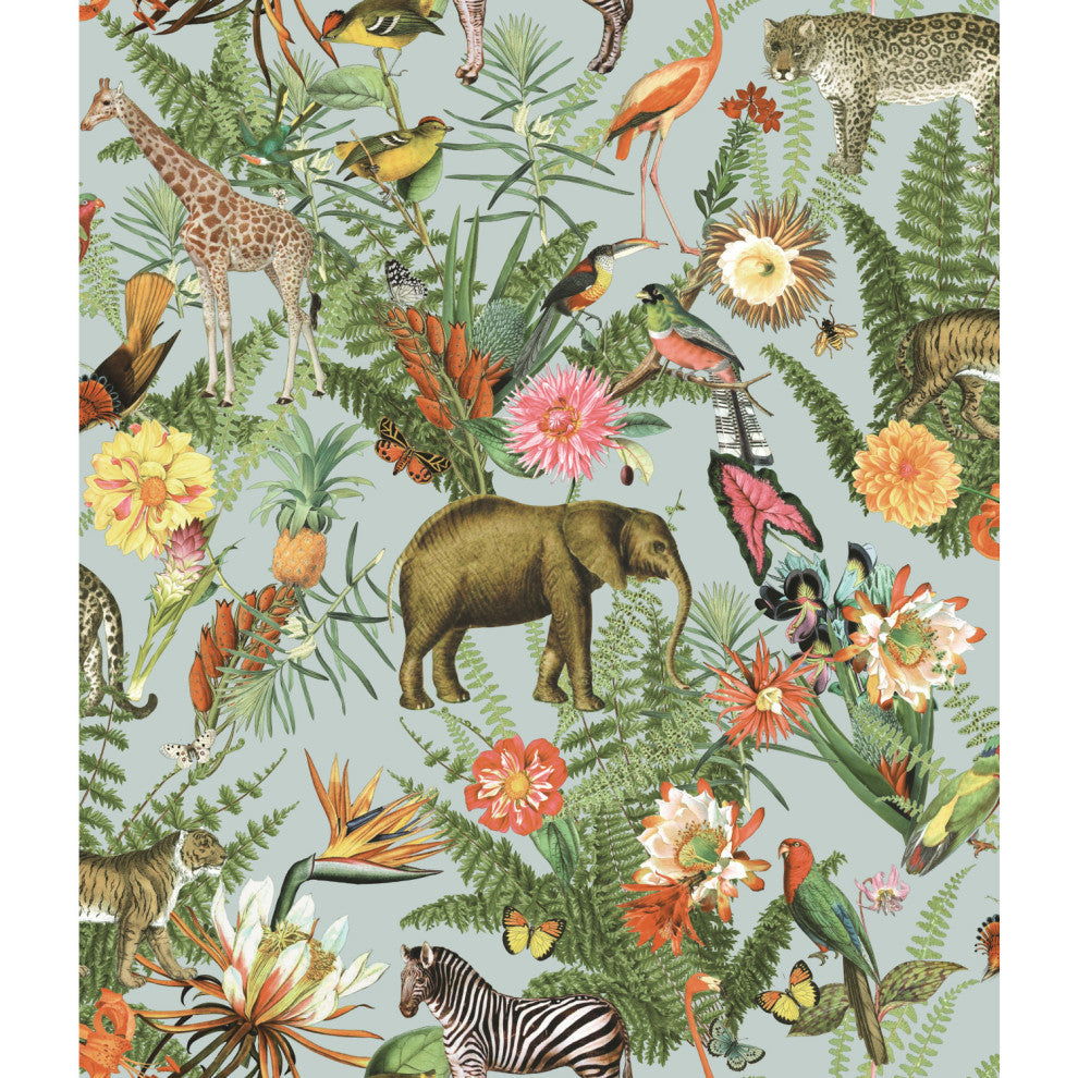 Tropical Zoo Peel and Stick Wallpaper
