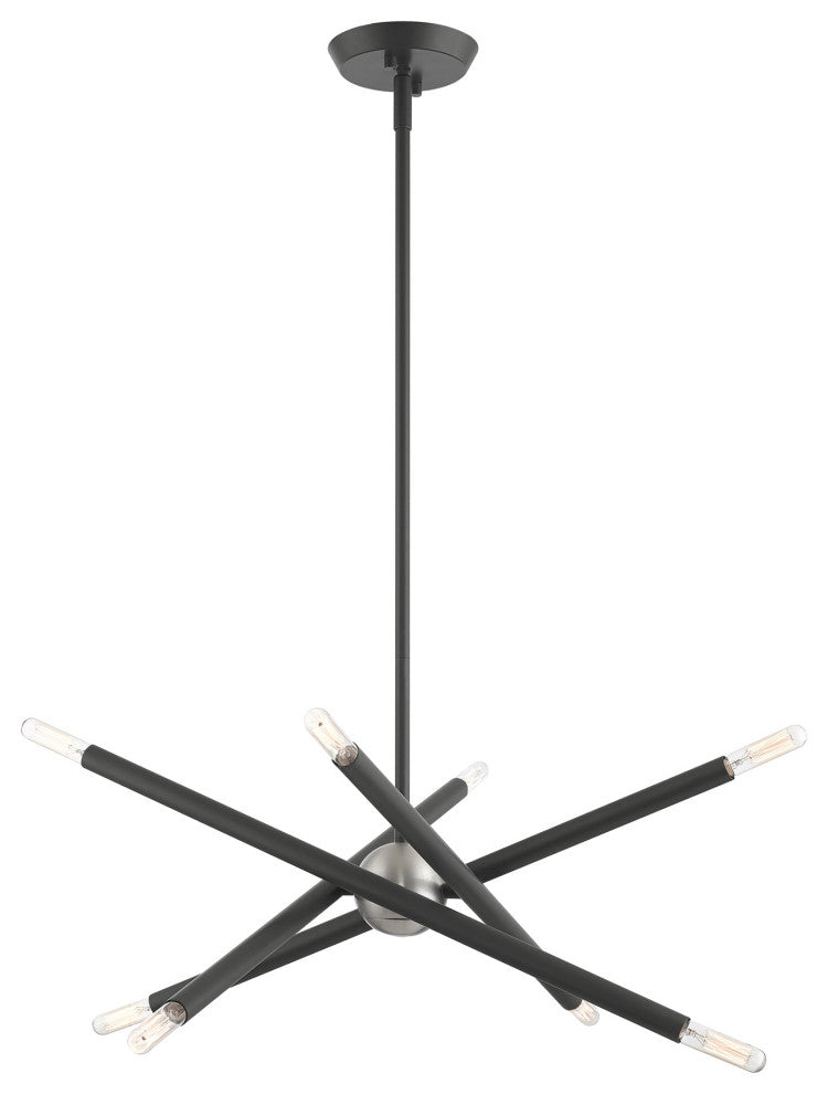 Livex Lighting Soho 8 Light Scandinavian Gray, Brushed Nickel Accents Chandelier
