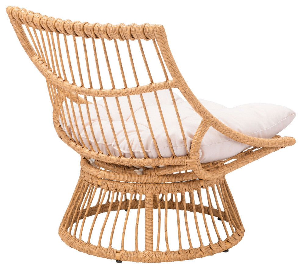 Lounge Chair, Aluminum, Metal, Beige, Natural, Outdoor Patio Balcony Garden