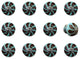 Knob-It Vintage Handpainted Ceramic Knobs, Set of 12, Teal/Brown/Black