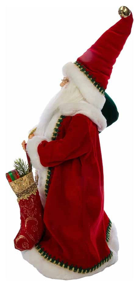 Kurt Adler 17" Kringle Klaus Fancy Santa With Stocking