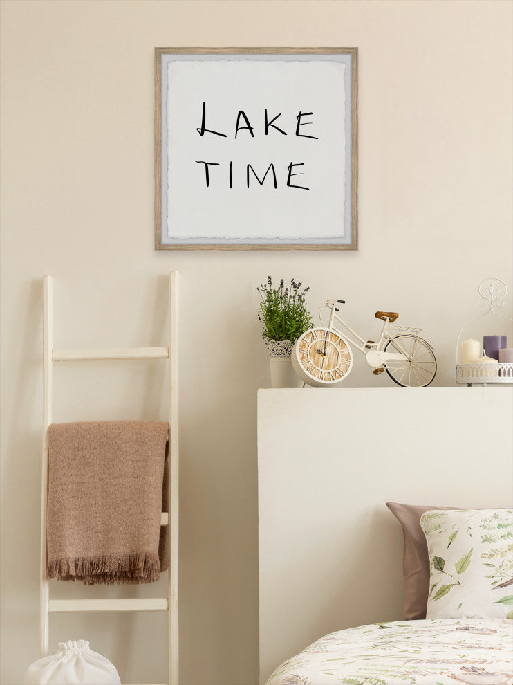 "Living on Lake Time" Framed Painting Print, 12x12