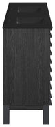 Cascade 48" Black Oak, Double Basin Bathroom Vanity With Black Sink Top