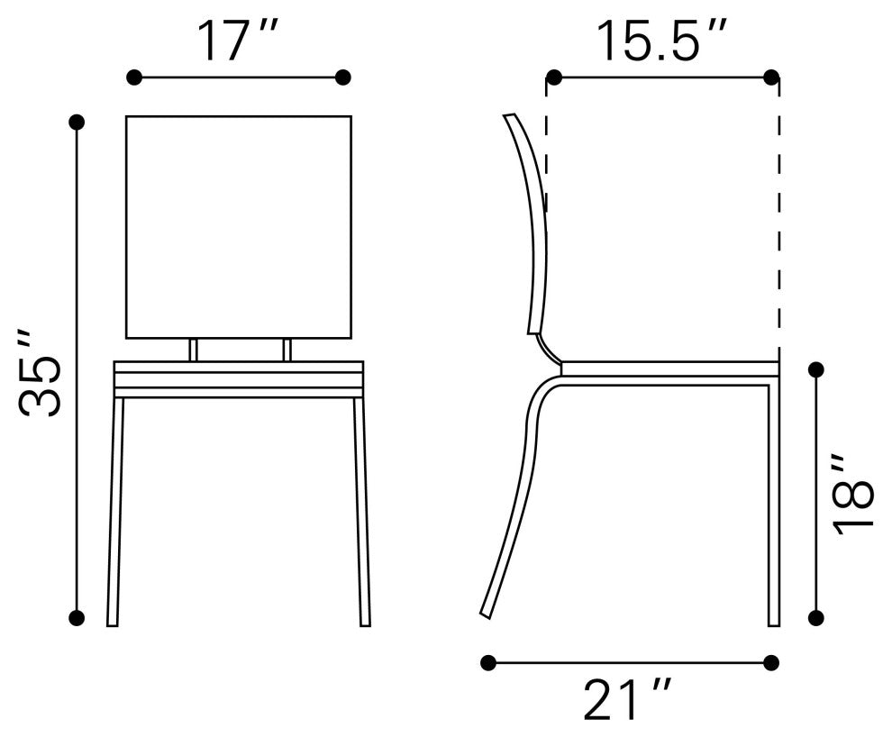 Criss Cross Dining Chair, Set of 4 Black