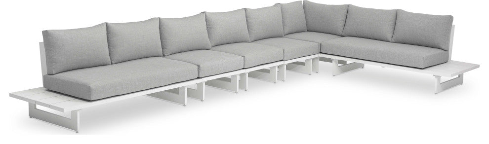 Maldives Grey Water Resistant Fabric Outdoor Patio Modular Sectional