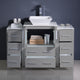 Torino Modern Bathroom Cabinets With Top and Vessel Sink, Gray, 48"