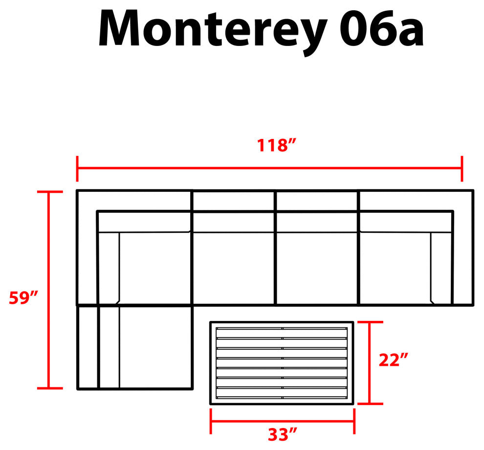 Monterey 6 Piece Outdoor Wicker Patio Furniture Set 06a, Terracotta