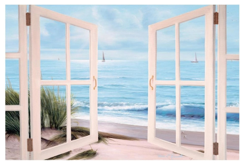 "Sandpiper Beach through Door" Digital Paper Print by Diane Romanello, 32"x22"