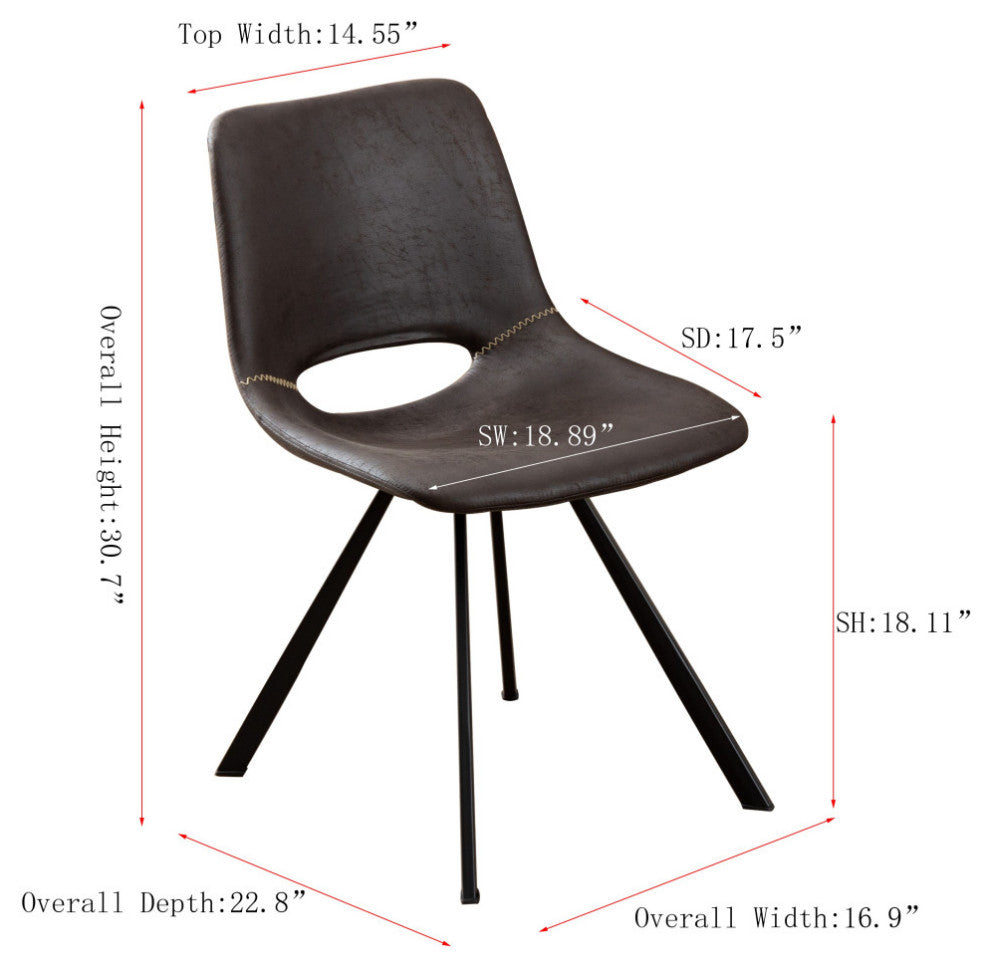 Home Beyond Synthetic Leather Dining Chairs, Set of 2, Black