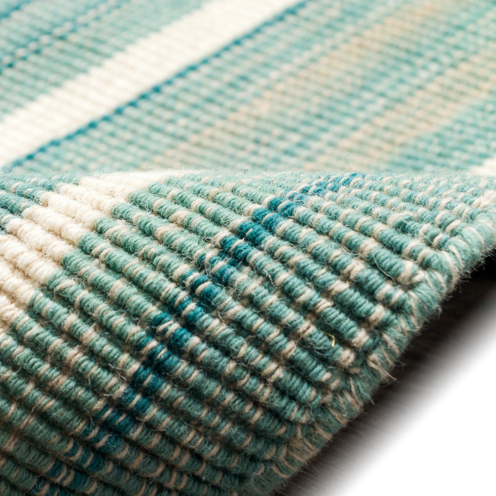 Aruba Faded Stripe Indoor Rug, Aqua, 8'3"x11'6"
