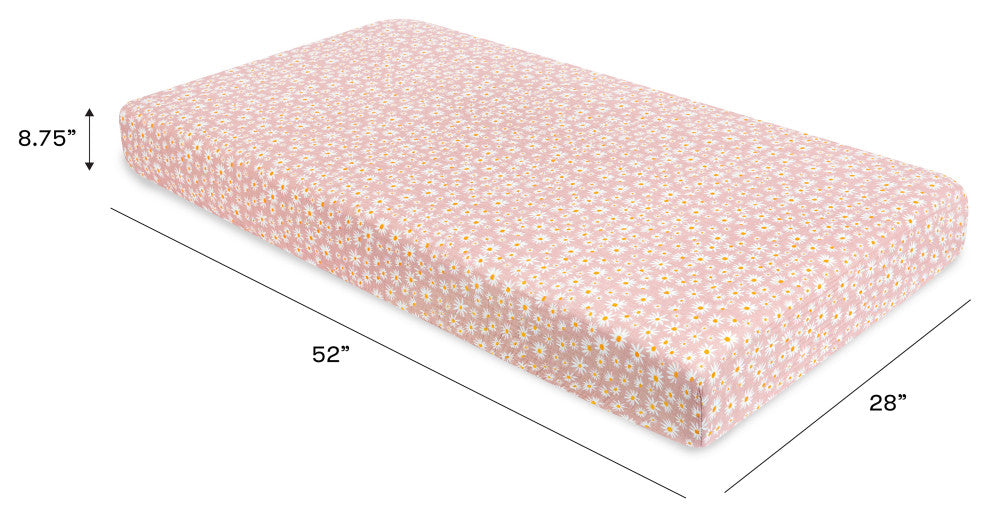 Crib Sheet, GOTS Certified Organic Muslin Cotton, Daisy