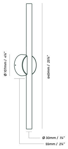 Kilter Wall Light 640mm Length 2200K Solid Brass