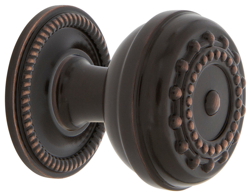 Meadows Brass 1 3/8" Cabinet Knob With Rope Rose, Timeless Bronze