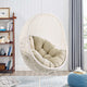 Swing Lounge Chair, Sunbrella, White Beige, Modern, Outdoor Patio Balcony Garden